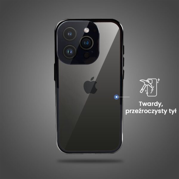 Obudowa do iPhone 14 Pro Max podwójna szyba i polerowane aluminium 360° magnetyczna, z osłoną aparatu, czarna (5)