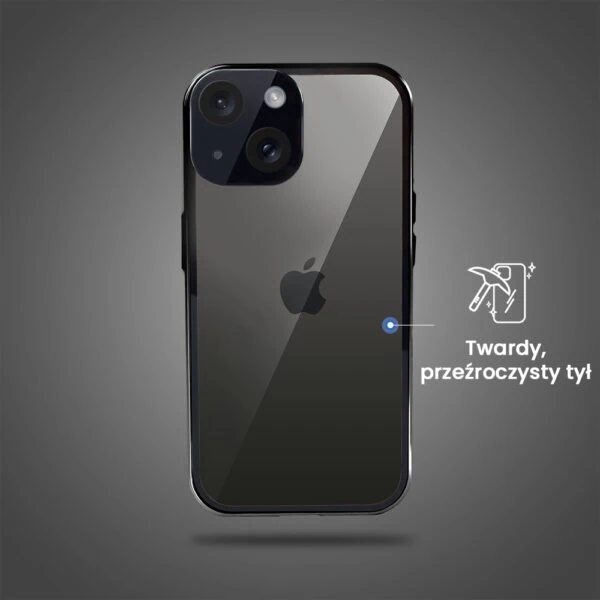 Obudowa do iPhone 15 Plus podwójna szyba i polerowane aluminium 360° magnetyczna, z osłoną aparatu, czarna (4)