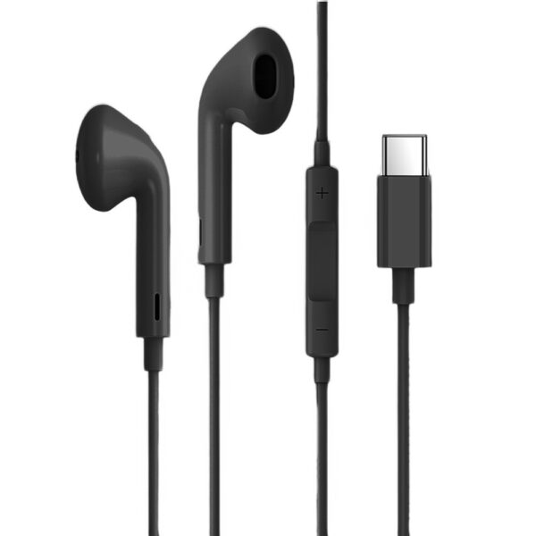 SBuchawki USB typ C do iPhone 1516 (wszystkie modele) douszne, czarne (1)
