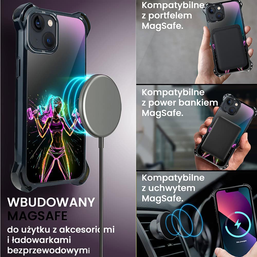 Etui do iPhone 13, Ibizu DropGuard Ultra z MagSafe, ElectroMove, Wibracja fitness (8)