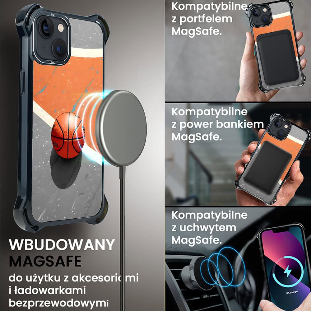 Etui do iPhone 13, Ibizu DropGuard Ultra z MagSafe, #Move, Koszykówka (8)