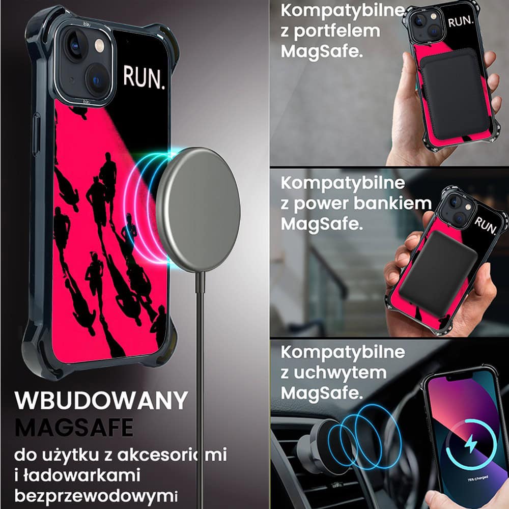 Etui do iPhone 13, Ibizu DropGuard Ultra z MagSafe, Move, Nocny maraton (8)