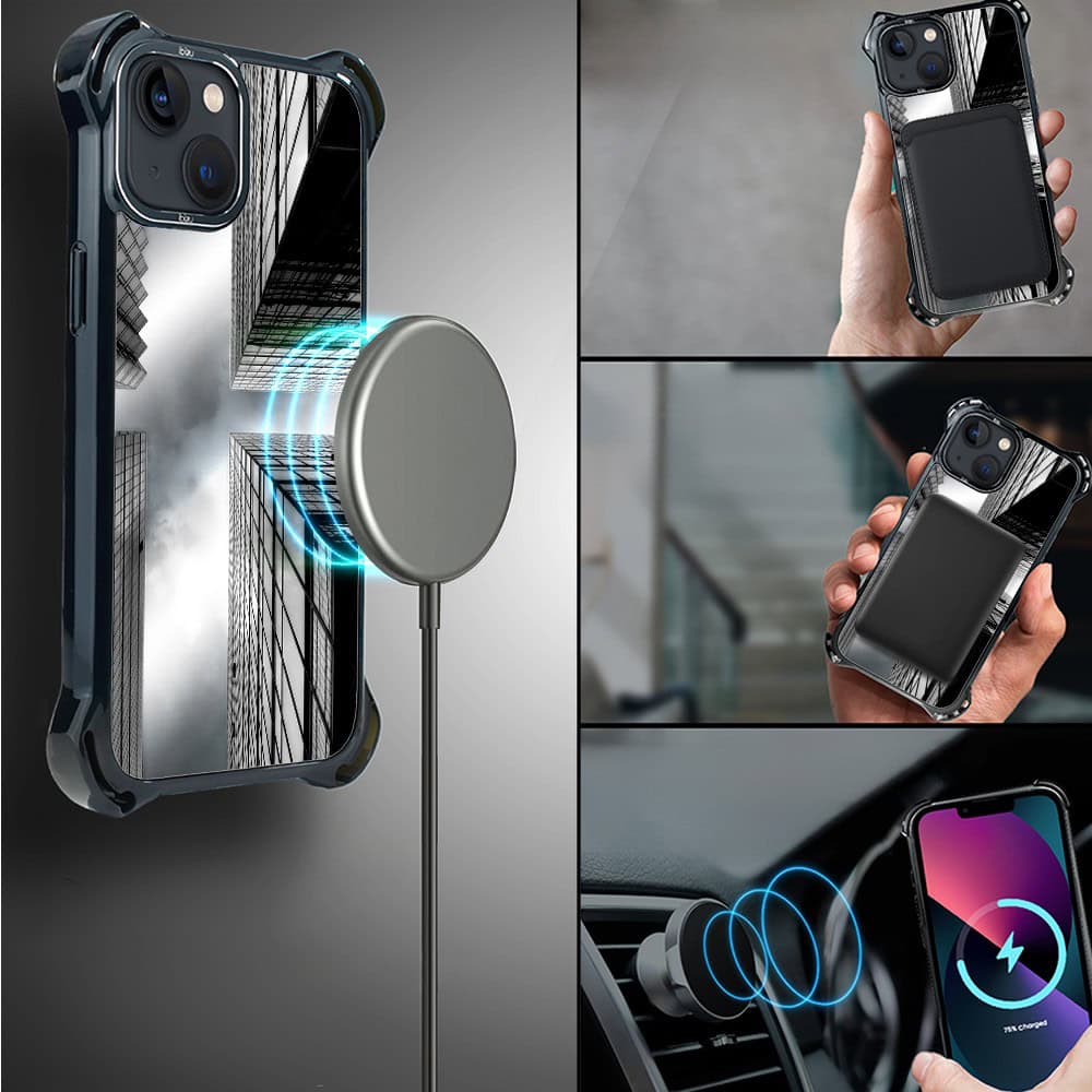 Etui do iPhone 13, Ibizu DropGuard Ultra z MagSafe, Noir City, Drapacze Chmur (5)