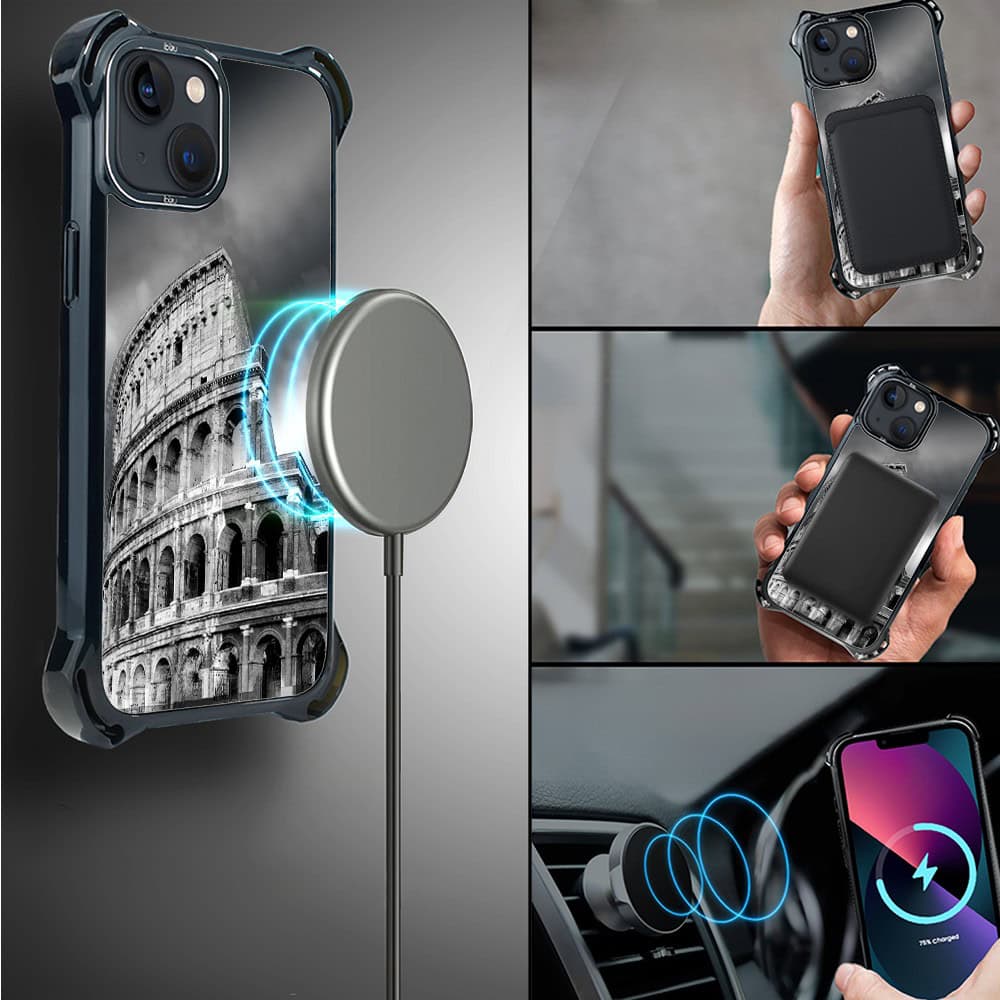 Etui do iPhone 13, Ibizu DropGuard Ultra z MagSafe, Noir City, Koloseum (8)