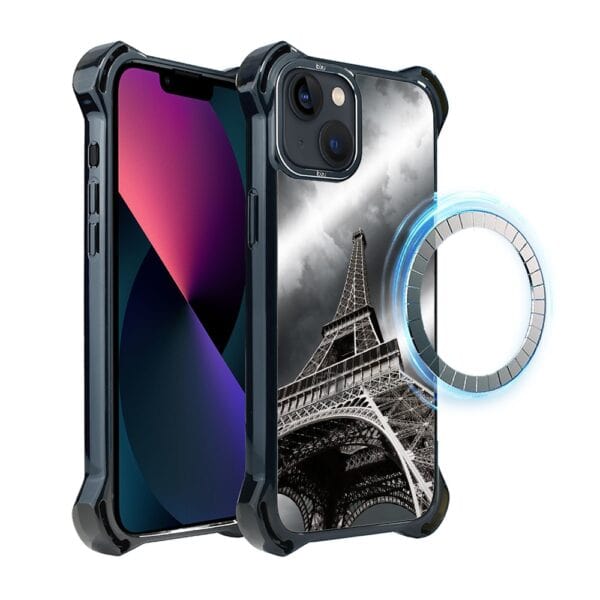 Etui do iPhone 13 IBIZU DropGuard Ultra z MagSafe, Noir City, Wieża Eiffla