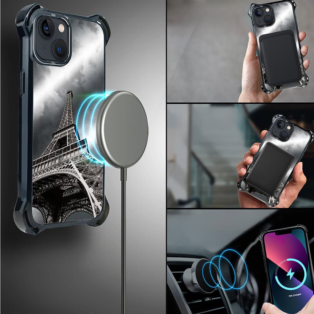 Etui do iPhone 13, Ibizu DropGuard Ultra z MagSafe, Noir City, Wieża Eiffla (8)