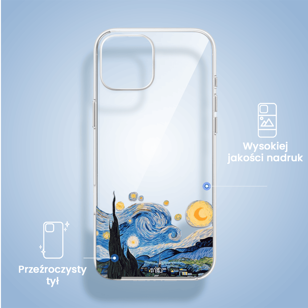 Etui do iPhone 13, obraz Van Gogh, przeźroczyste (1)