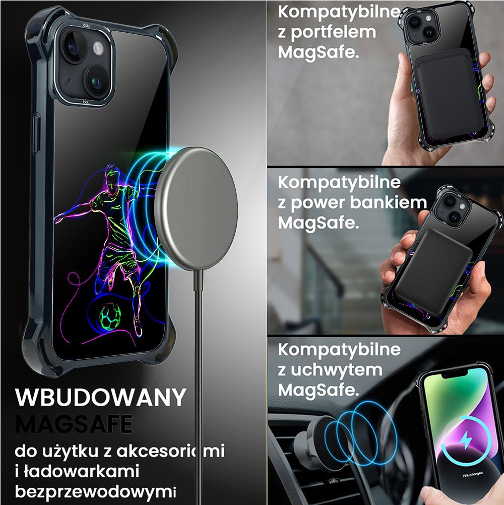 Etui do iPhone 14, Ibizu DropGuard Ultra z MagSafe, #ElectroMove, Moc futball'u (8)