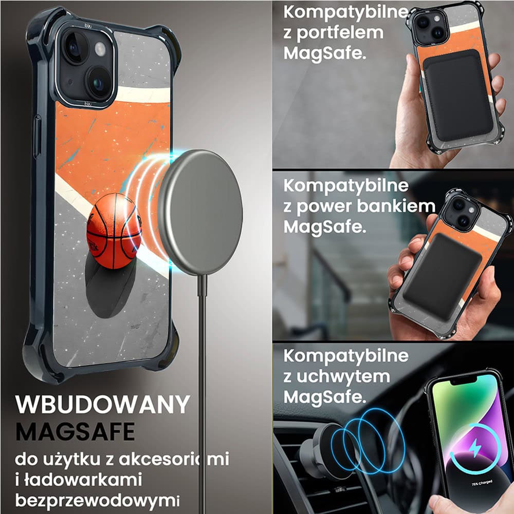 Etui do iPhone 14, Ibizu DropGuard Ultra z MagSafe, Move, Koszykówka (8)