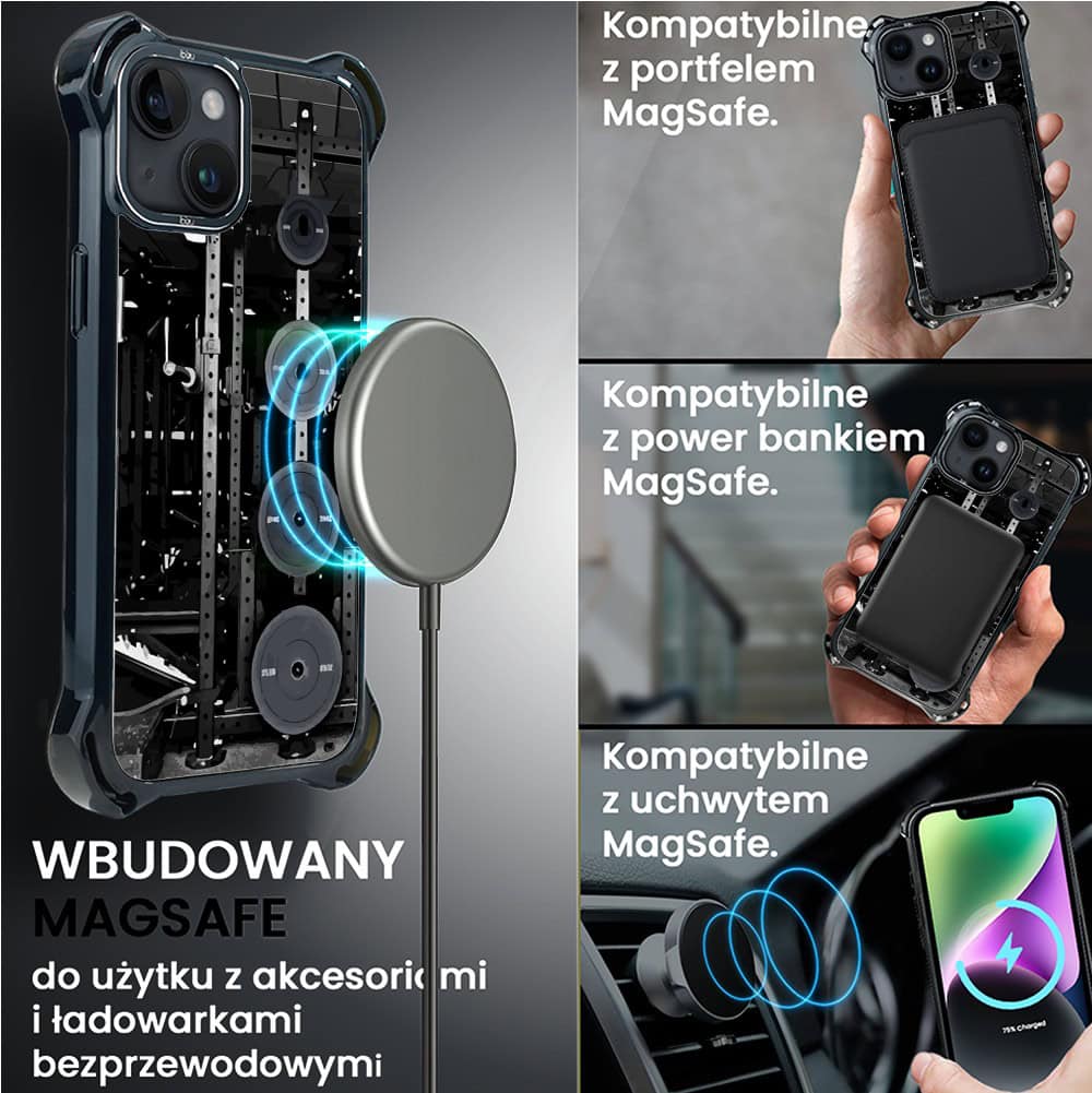 Etui do iPhone 14, Ibizu DropGuard Ultra z MagSafe, Move, Stacja Żelazo (8)