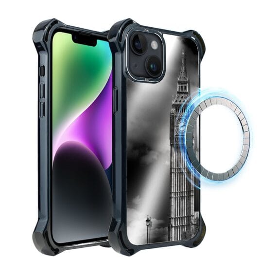 Etui do iPhone 14, Ibizu DropGuard Ultra z MagSafe, Noir City, Big Ben (3)