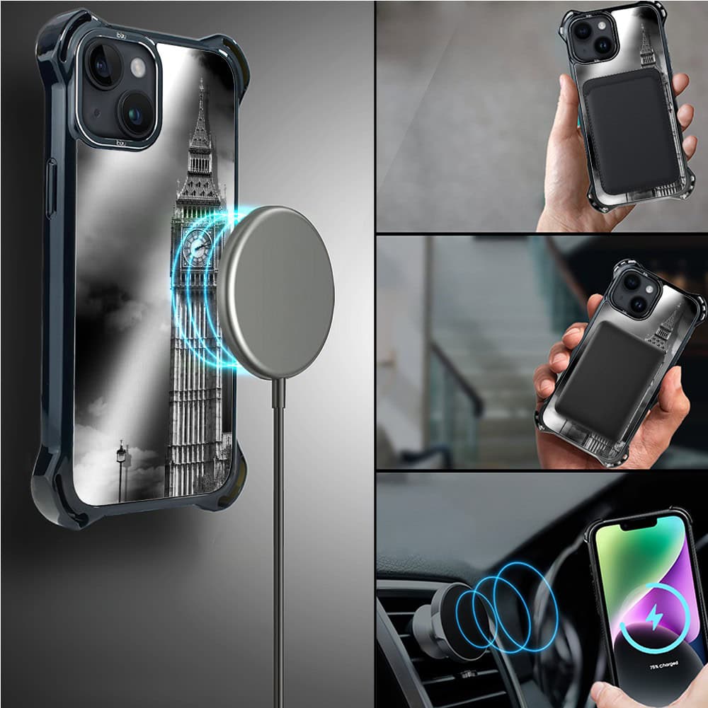 Etui do iPhone 14, Ibizu DropGuard Ultra z MagSafe, Noir City, Big Ben (8)