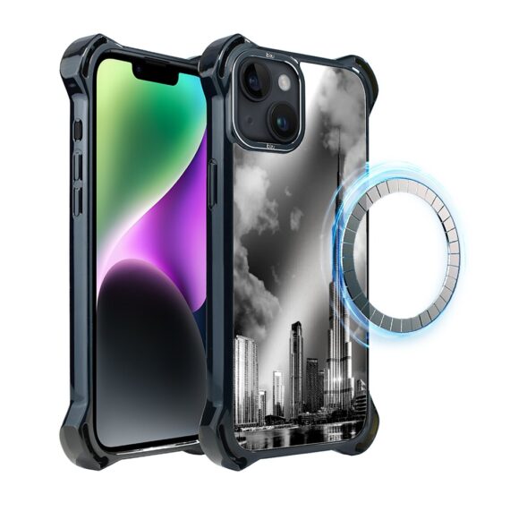 Etui do iPhone 14, Ibizu DropGuard Ultra z MagSafe, Noir City, Burj Khalifa (3)