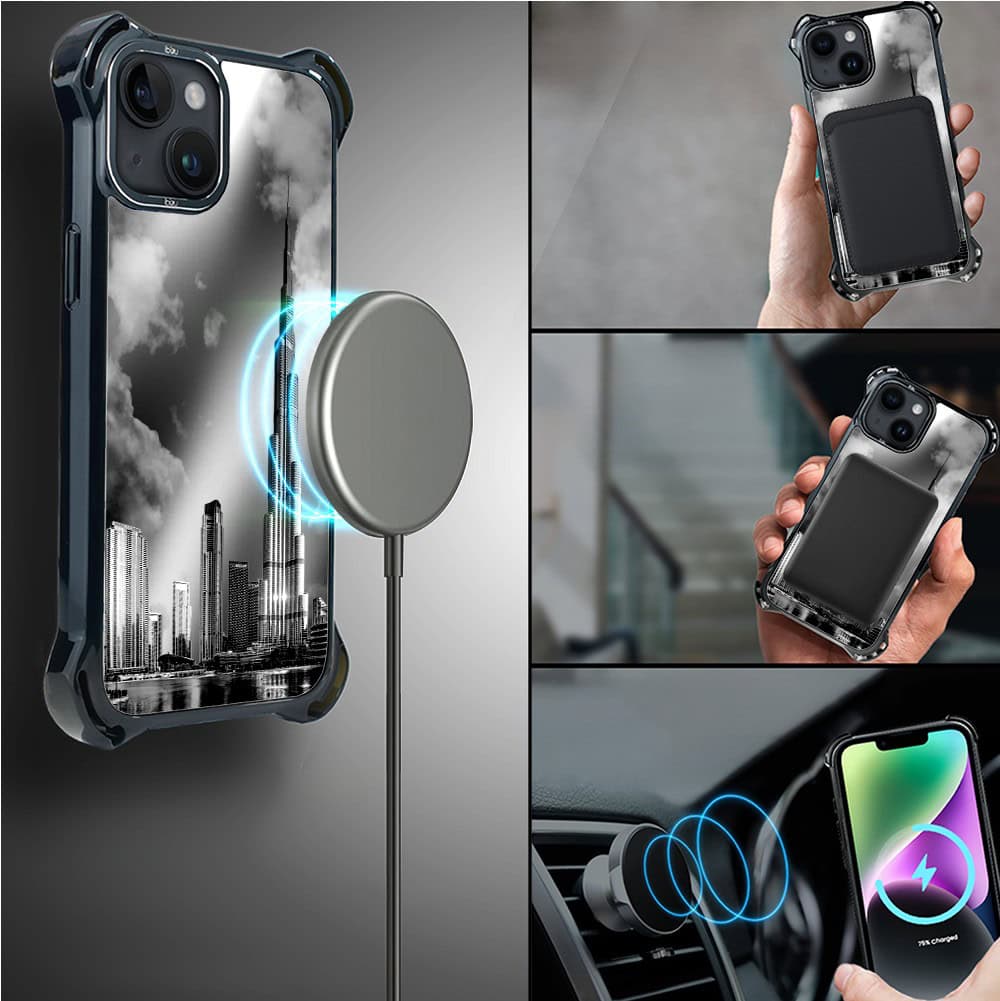 Etui do iPhone 14, Ibizu DropGuard Ultra z MagSafe, Noir City, Burj Khalifa (8)
