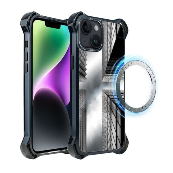 Etui do iPhone 14, Ibizu DropGuard Ultra z MagSafe, Noir City, Drapacze Chmur (3)