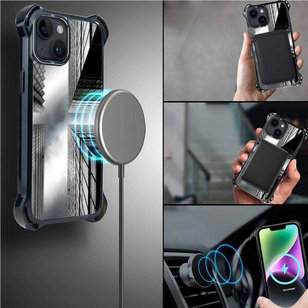 Etui do iPhone 14, Ibizu DropGuard Ultra z MagSafe, Noir City, Drapacze Chmur (8)