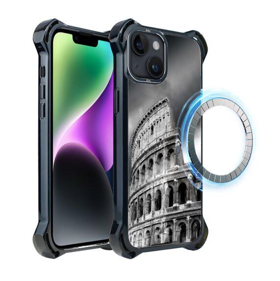Etui do iPhone 14, Ibizu DropGuard Ultra z MagSafe, Noir City, Koloseum (7)