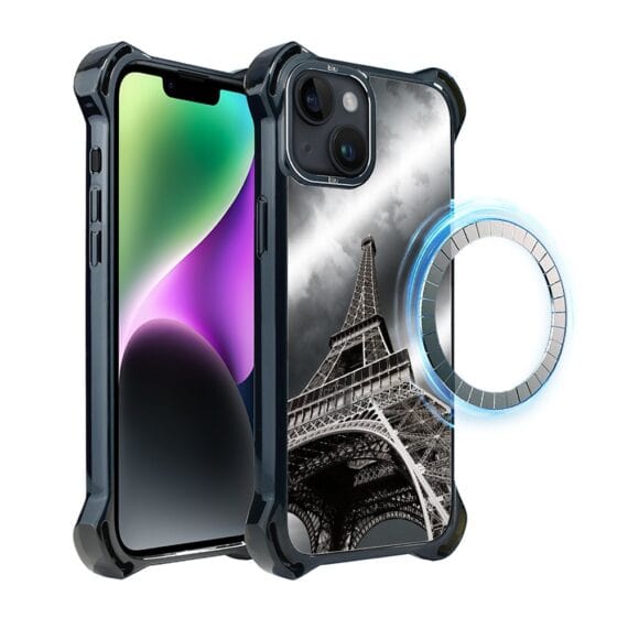 Etui do iPhone 14, Ibizu DropGuard Ultra z MagSafe, Noir City, Wieża Eiffla (3)