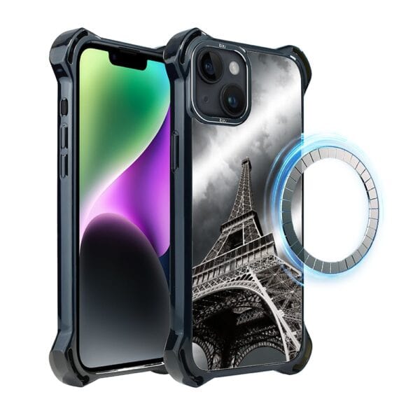 Etui do iPhone 14 Plus IBIZU DropGuard Ultra z MagSafe, Noir City, Wieża Eiffla