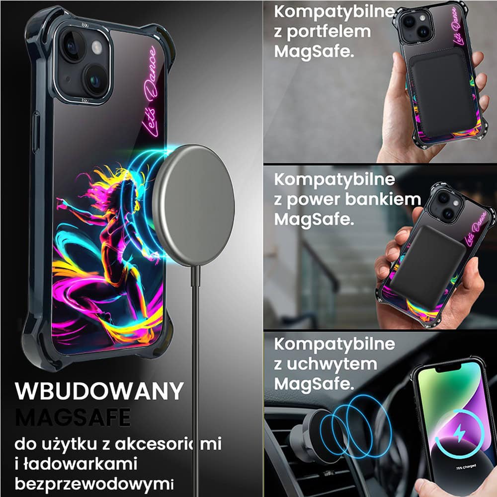 Etui do iPhone 14 Plus, Ibizu DropGuard Ultra z MagSafe, #ElectroMove, Taneczny rytm (3)
