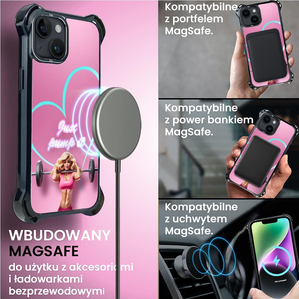 Etui do iPhone 14 Plus, Ibizu DropGuard Ultra z MagSafe, Move, Pump it love (8)