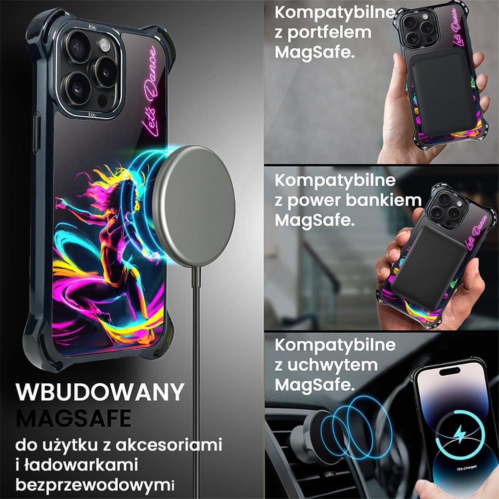Etui do iPhone 14 Pro, Ibizu DropGuard Ultra z MagSafe, #ElectroMove, Taneczny rytm (2)