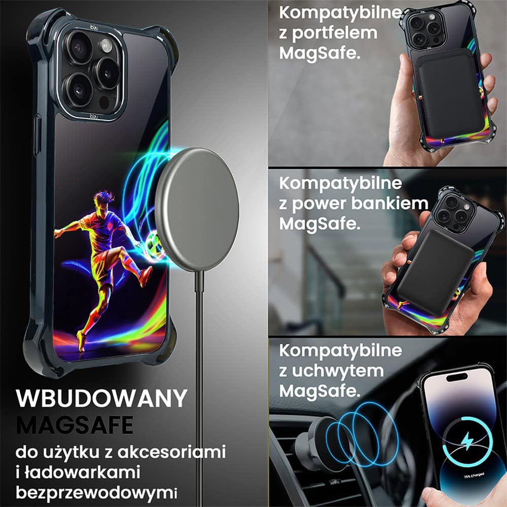Etui do iPhone 14 Pro, Ibizu DropGuard Ultra z MagSafe, #ElectroMove, W rytmie piłki nożnej (2)