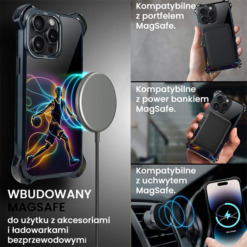 Etui do iPhone 14 Pro Max, Ibizu DropGuard Ultra z MagSafe, #ElectroMove, Duch koszykówki (2)