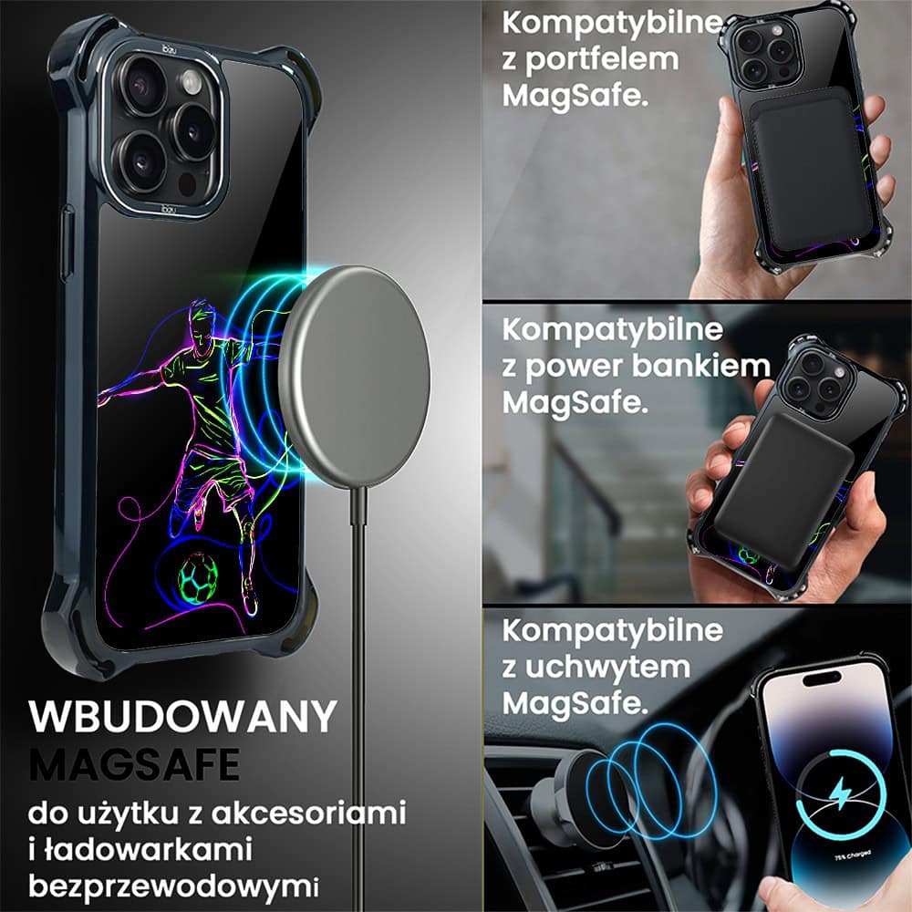 Etui do iPhone 14 Pro Max, Ibizu DropGuard Ultra z MagSafe, #ElectroMove, Moc football'u (2)