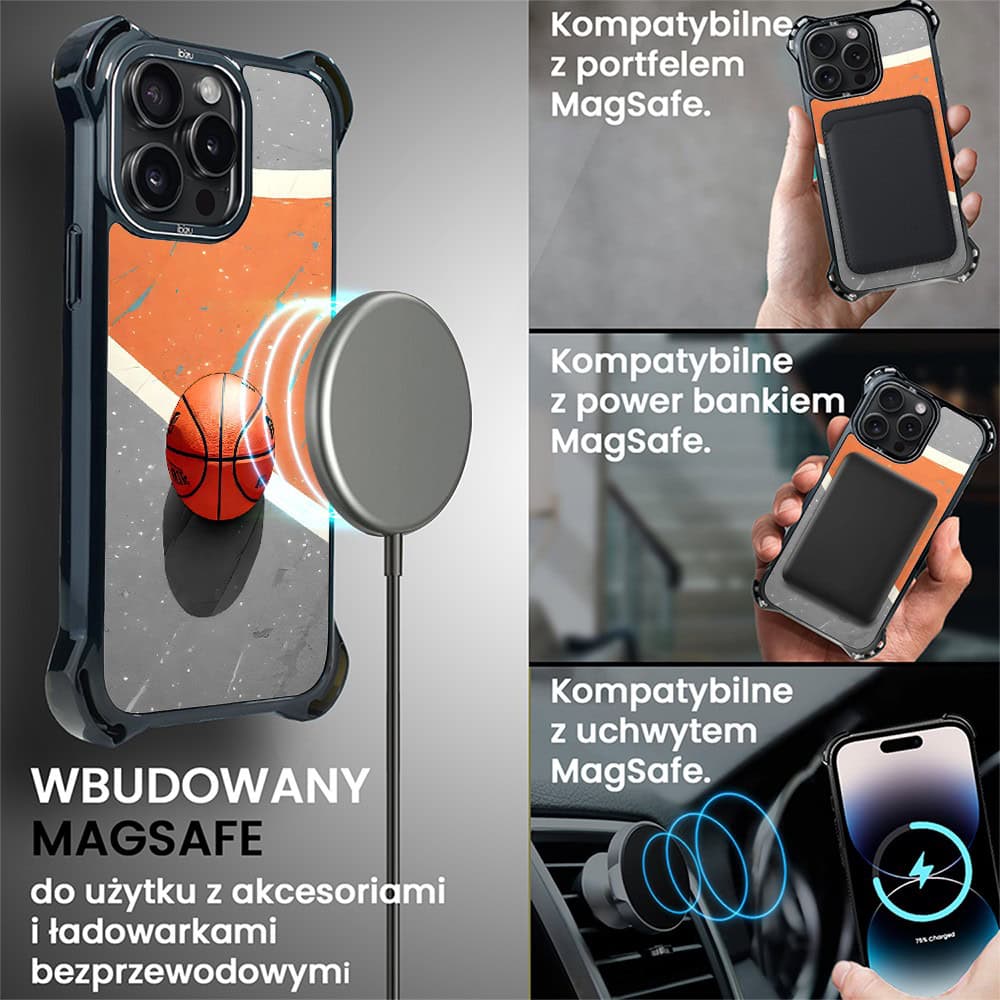 Etui do iPhone 14 Pro Max, Ibizu DropGuard Ultra z MagSafe, #Move, Koszykówka (2)