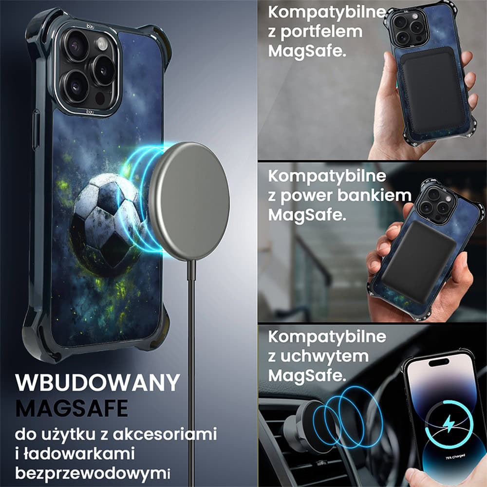 Etui do iPhone 14 Pro Max, Ibizu DropGuard Ultra z MagSafe, #Move, Piłka nożna (2)
