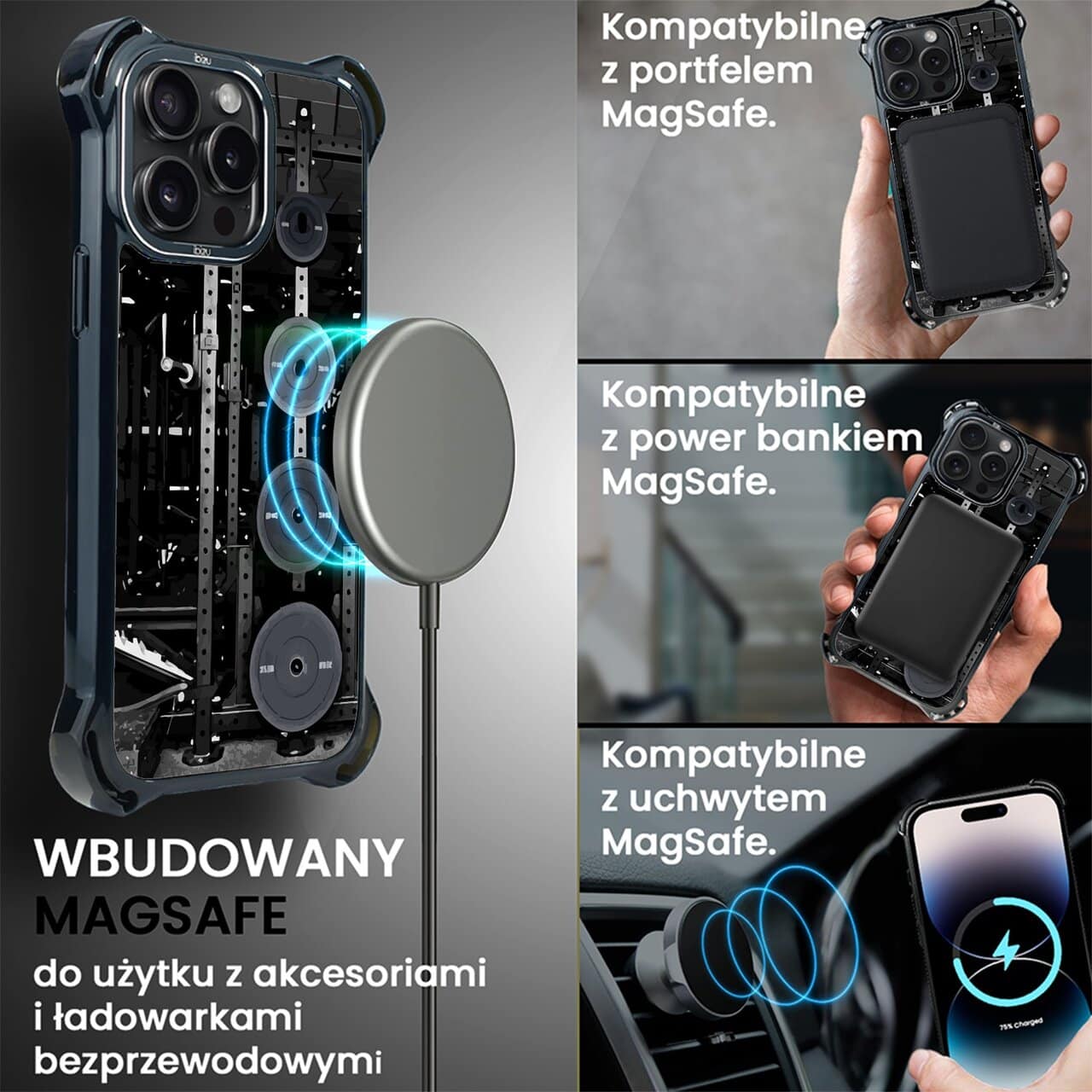 Etui do iPhone 14 Pro Max, Ibizu DropGuard Ultra z MagSafe, #Move, Stacja Żelazo (2)