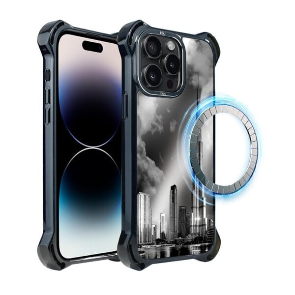 Etui do iPhone 14 Pro Max IBIZU DropGuard Ultra z MagSafe, Noir City, Burj Khalifa