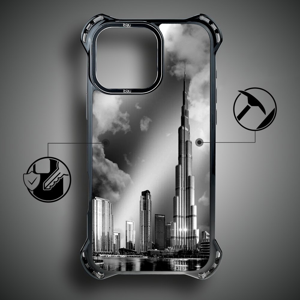 Etui do iPhone 14 Pro Max, Ibizu DropGuard Ultra z MagSafe, Noir City, Burj Khalifa (6)