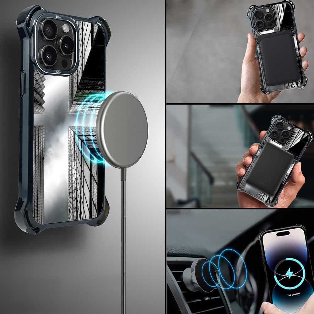 Etui do iPhone 14 Pro Max, Ibizu DropGuard Ultra z MagSafe, Noir City, Drapacze Chmur (10)