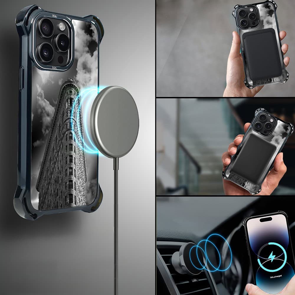 Etui do iPhone 14 Pro Max, Ibizu DropGuard Ultra z MagSafe, Noir City, Flatiron (2)