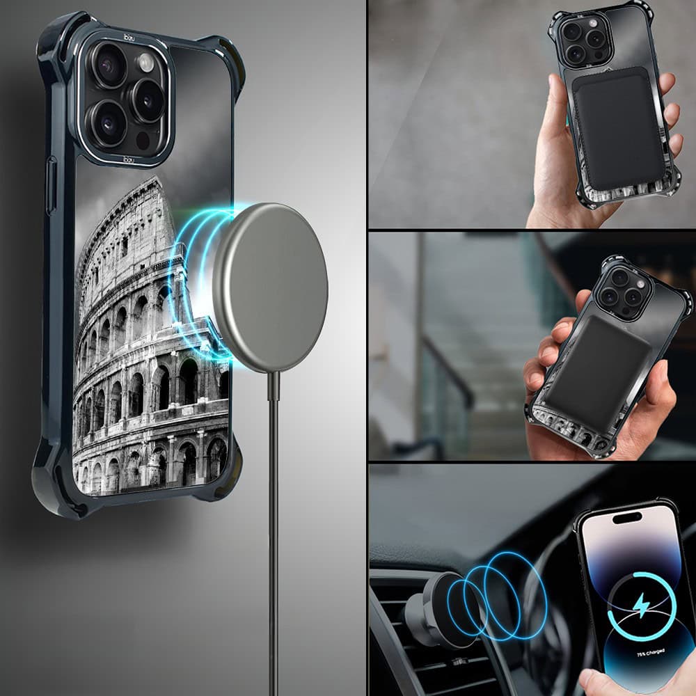 Etui do iPhone 14 Pro Max, Ibizu DropGuard Ultra z MagSafe, Noir City, Koloseum (2)
