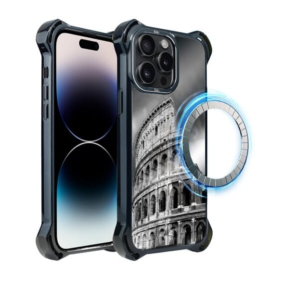 Etui do iPhone 14 Pro Max, Ibizu DropGuard Ultra z MagSafe, Noir City, Koloseum (7)