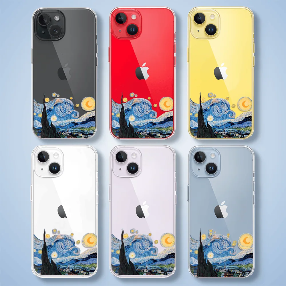 Etui do iPhone 14, obraz Van Gogh, przeźroczyste (3)
