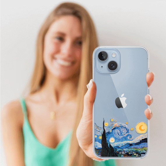 Etui do iPhone 14, obraz Van Gogh, przeźroczyste (4)