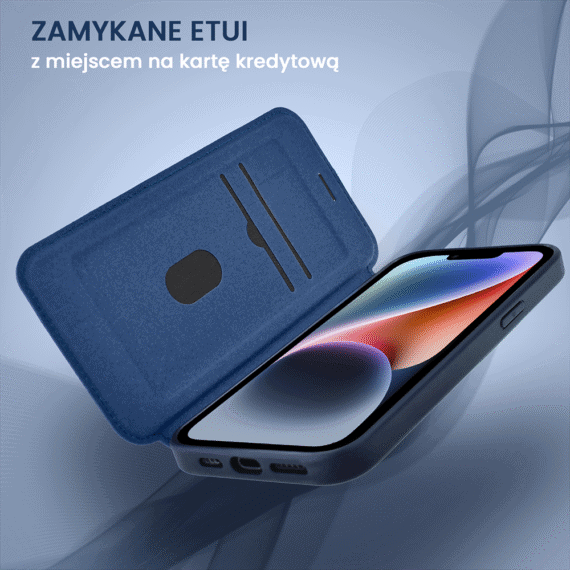 Etui do iPhone 14 z klapką Solid MagSafe Book, typu książka, granatowe (7)