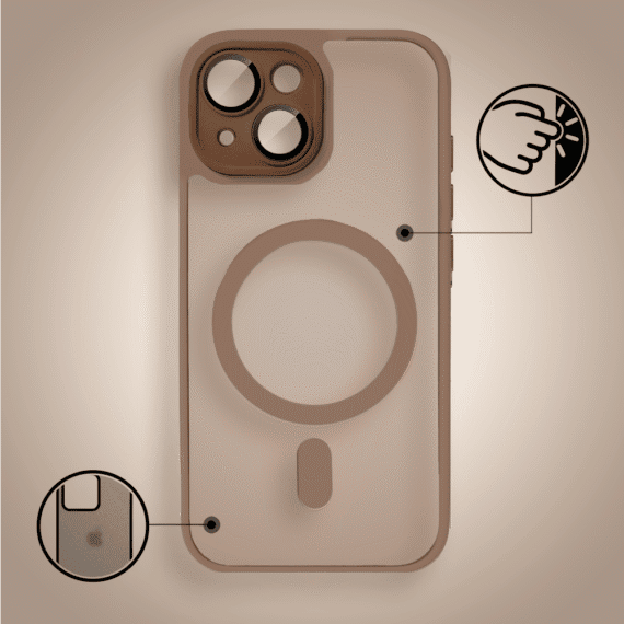 Etui do iPhone 15 Color Flush z Magsafe, z osłoną aparatu, pustynny brąz (1)
