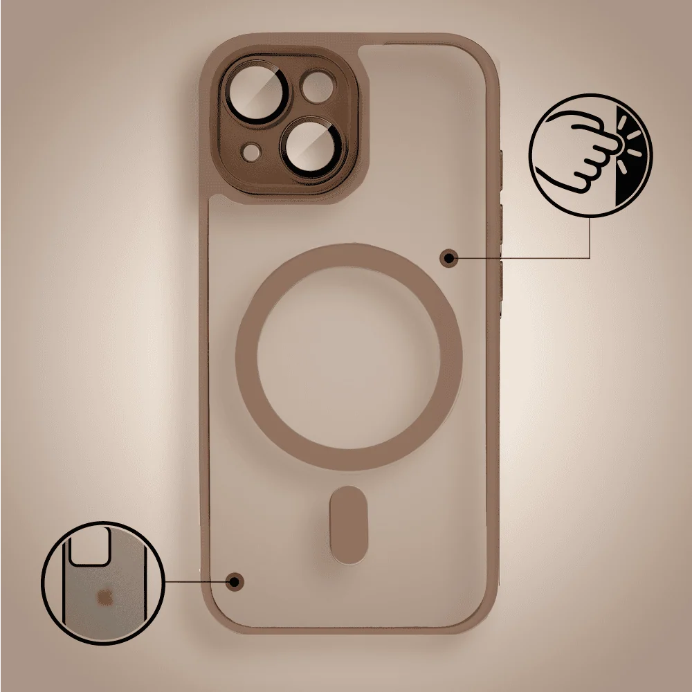 Etui do iPhone 15 Color Flush z Magsafe, z osłoną aparatu, pustynny brąz (1)