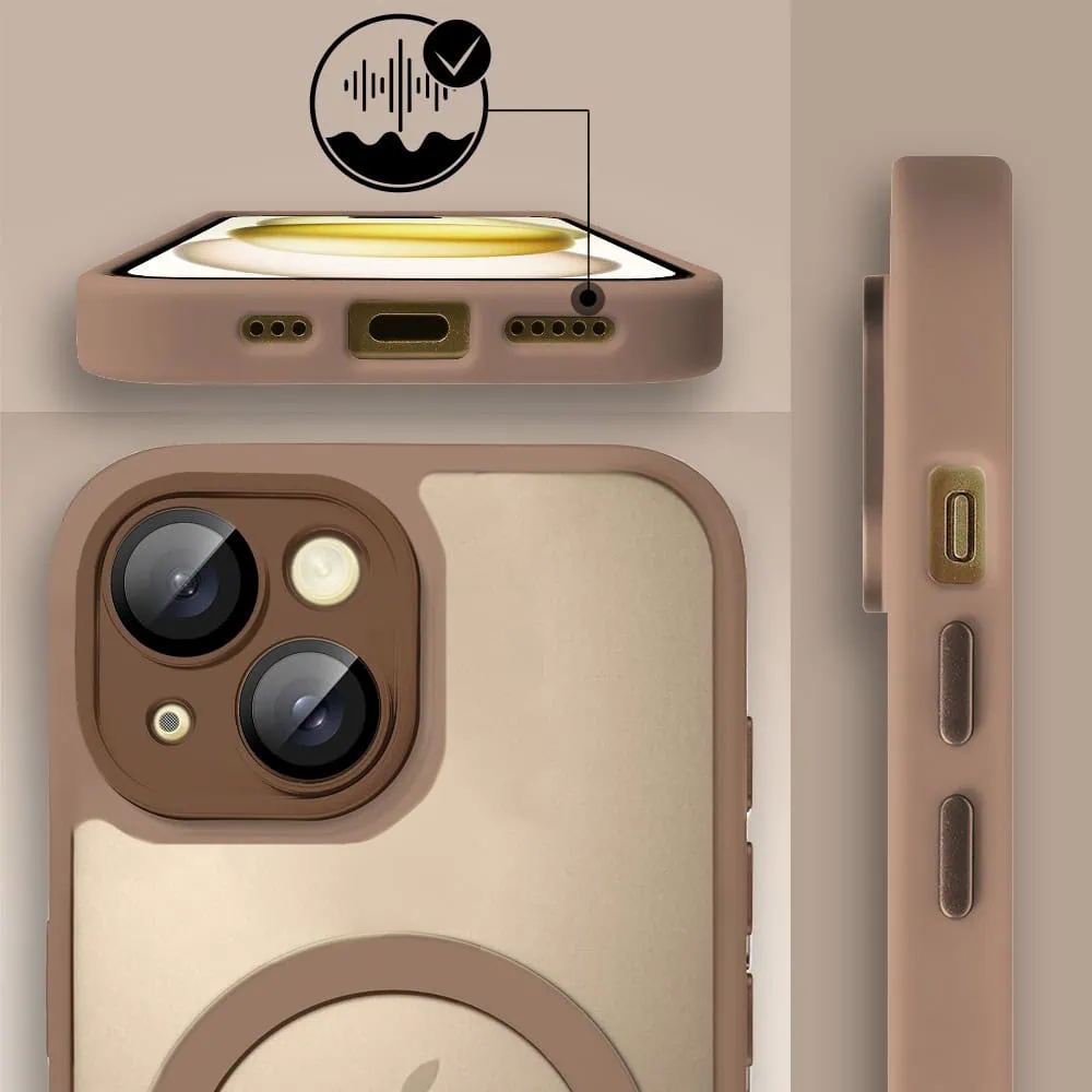 Etui do iPhone 15 Color Flush z Magsafe, z osłoną aparatu, pustynny brąz (5)