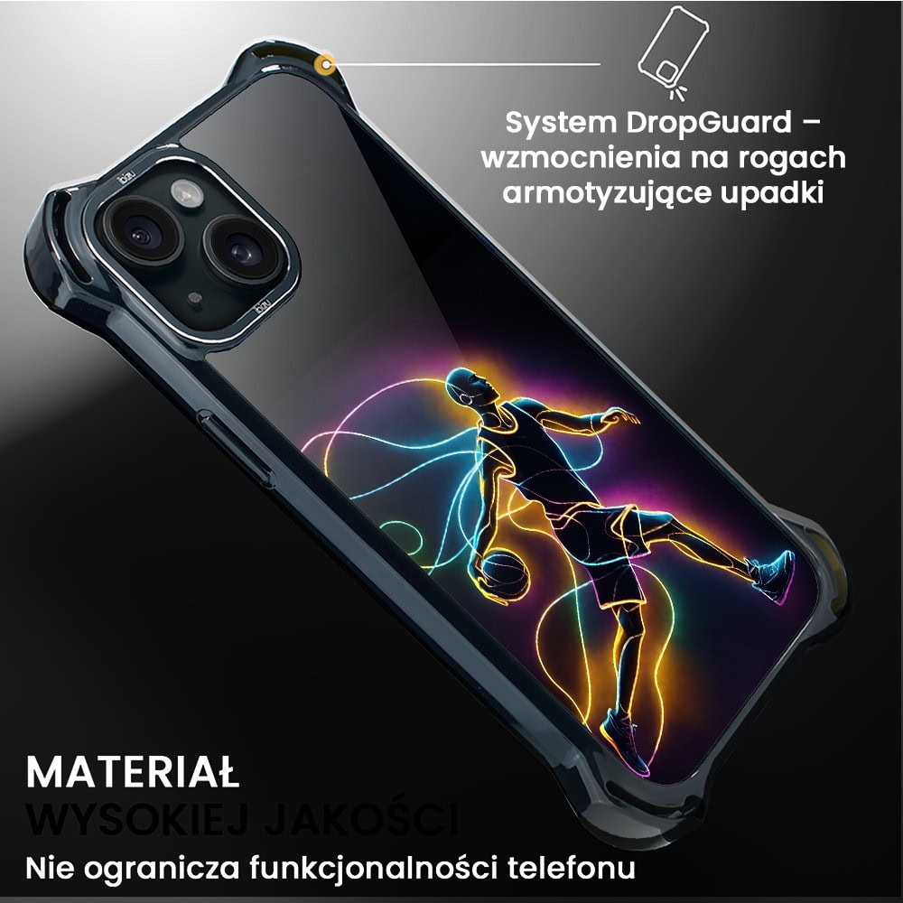 Etui do iPhone 15, Ibizu DropGuard Ultra z MagSafe, ElectroMove, Duch koszykówki (5)