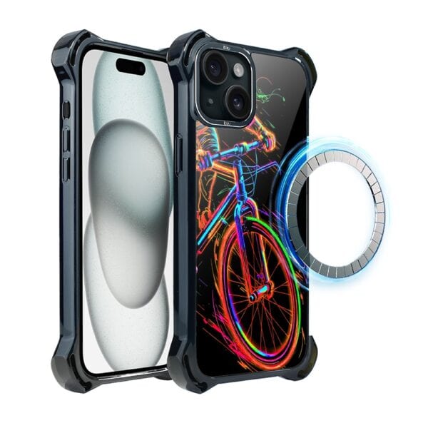 Etui do iPhone 15 Plus IBIZU DropGuard Ultra z MagSafe, #ElectroMove, Rowerowa wibracja