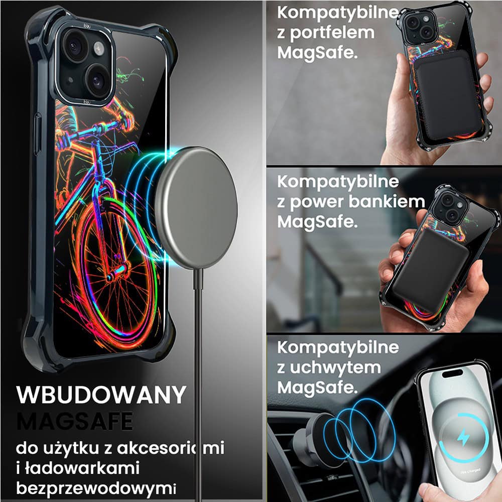 Etui do iPhone 15, Ibizu DropGuard Ultra z MagSafe, ElectroMove, Rowerowa wibracja (7)