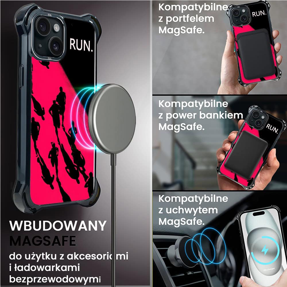 Etui do iPhone 15, Ibizu DropGuard Ultra z MagSafe, Move, Nocny maraton (4)