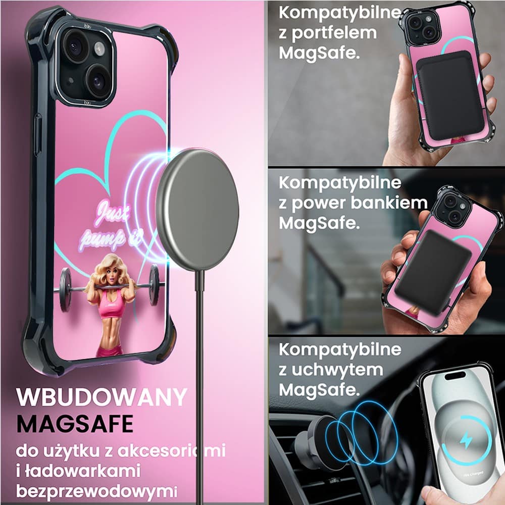 Etui do iPhone 15, Ibizu DropGuard Ultra z MagSafe, Move, Pump it love (4)