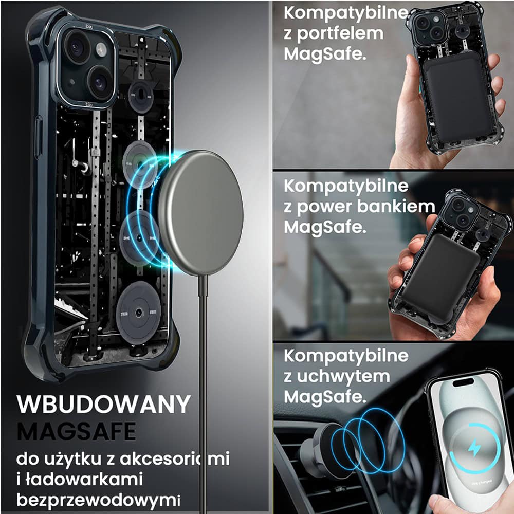 Etui do iPhone 15, Ibizu DropGuard Ultra z MagSafe, Move, Stacja Żelazo (4)